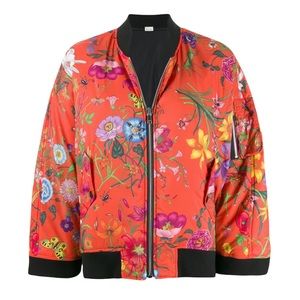 GUCCI Floral-Print Reversible Bomber Jacket/Cape NWT